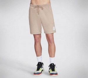 Beige Skechers Basketball: Performance Fleece Men's Shorts | NVCR-20536