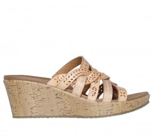 Beige Skechers Beverlee - New Resort Women's Sandals | BHFC-02941