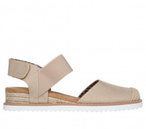 Beige Skechers Bobs Desert Kiss - Sun Shining Women's Sandals | LSOJ-06235