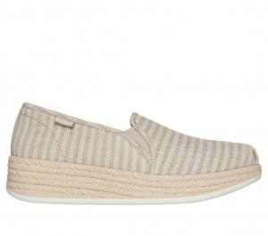 Beige Skechers Bobs Urban Highlites - Pattern Play Women's Slip On | DBQK-12387