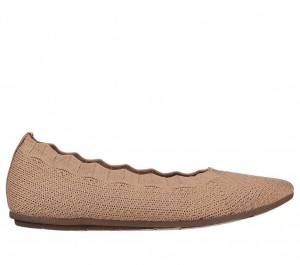 Beige Skechers Cleo 2.0 - Love Spell Women's Flats | MWQU-03685