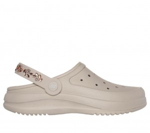 Beige Skechers Foamies: Dazzle Diva Women's Sandals | UYPE-47235