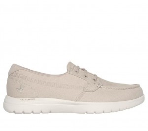 Beige Skechers On The Go Flex - Catalina Women's Boat Shoes | IUSO-56148