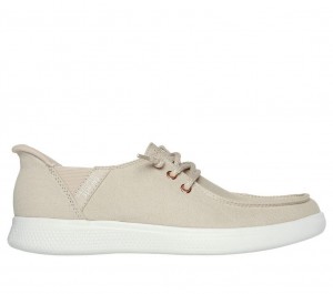 Beige Skechers Slip-ins: Bobs Skip Cute - Spot Twist Women's Boat Shoes | SPXR-92185