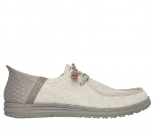 Beige Skechers Slip-ins Rf: Melson - Vaiden Men's Boat Shoes | VSFU-83609