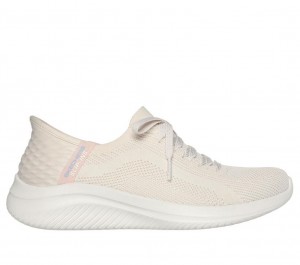 Beige Skechers Slip-ins: Ultra Flex 3.0 - Brilliant Women's Sneakers | BGRN-34015