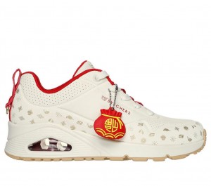 Beige Skechers Uno - Year Of The Dragon Women's Sneakers | OHFG-52894