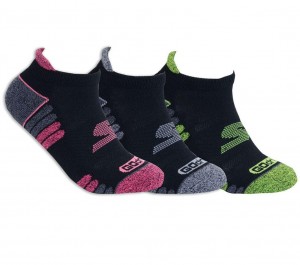 Black Skechers 3 Pack Godri Heathered Performance Women's Socks | PAJS-64035