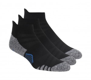 Black Skechers 3 Pack Low Cut Extra Terry Men's Socks | XGCS-53281