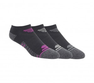 Black Skechers 3 Pack No Show Microfiber Women's Socks | ARBK-28367