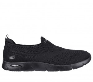 Black Skechers Arch Fit Refine - Don't Go Women's Sneakers | MQZX-47021