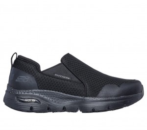 Black Skechers Arch Fit Sr - Tineid Men's Work Shoes | YTQJ-81230