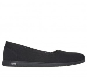 Black Skechers Bobs Arch Fit Plush - By The Way Women's Flats | HTCL-43178