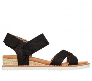 Black Skechers Bobs Desert Kiss - Secret Picnic Women's Sandals | QAKL-45390