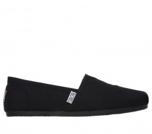 Black Skechers Bobs Plush - Peace And Love Women's Flats | QZGO-64901