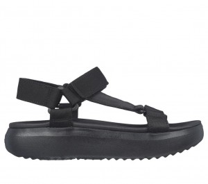 Black Skechers Bobs Pop Ups 3.0 Women's Sandals | DSPY-93167