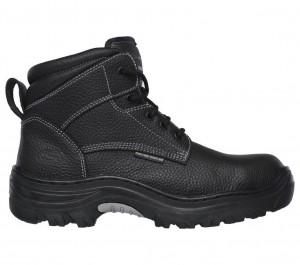 Black Skechers Burgin - Tarlac St Men's Work Shoes | HKXV-94726