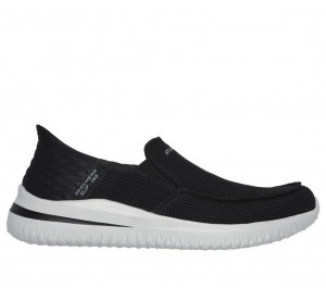 Black Skechers Delson 3.0 - Cabrino Men's Slip On | DSOI-83495