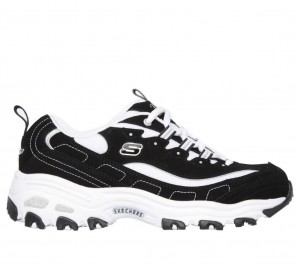 Black Skechers D'lites - Biggest Fan Women's Sneakers | PKHA-85017