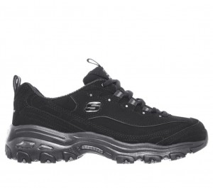 Black Skechers D'lites - Play On Women's Sneakers | UQYR-74281