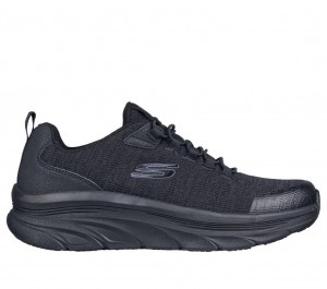 Black Skechers D'lux Walker Sr - Luxir Men's Work Shoes | HKIC-23976