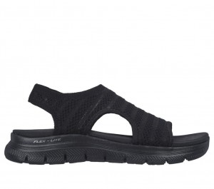 Black Skechers Flex Appeal 4.0 - Boldest Women's Sandals | ZUXM-43982