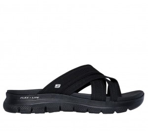 Black Skechers Flex Appeal 4.0 - Perfect 4 You Women's Sandals | IAXB-71684