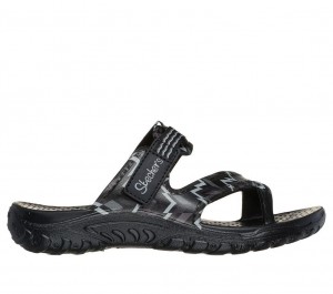 Black Skechers Foamies: Reggae - Whimsical Women's Sandals | WHAS-95684