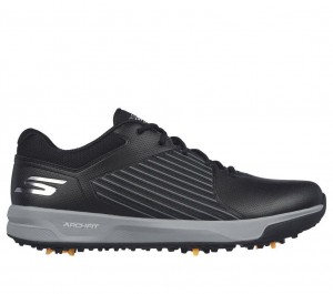 Black Skechers Go Golf Arch Fit Elite Vortex Men's Walking Shoes | DBEJ-46018