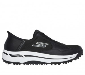 Black Skechers Go Golf Arch Fit - Line Up Men's Slip On | WHEM-02379