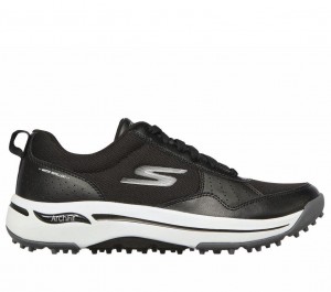 Black Skechers Go Golf Arch Fit - Line Up Men's Walking Shoes | INHX-70963