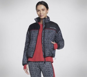 Black Skechers Go Shield Diamond Legacy Puffer Women's Jackets | ITDC-25910