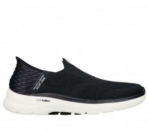 Black Skechers Go Walk 6 - Easy On Men's Slip On | TSDQ-64720