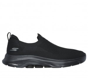 Black Skechers Go Walk 7 Men's Sneakers | EYSF-42196