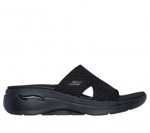 Black Skechers Go Walk Arch Fit - Allure Women's Sandals | UIMB-59137