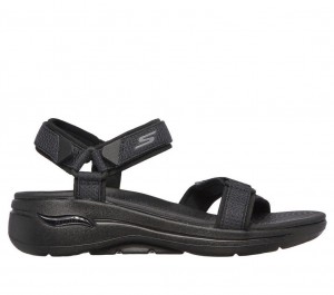 Black Skechers Go Walk Arch Fit - Cruise Around Women's Sandals | ZEPN-84159