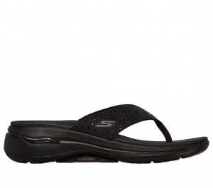 Black Skechers Go Walk Arch Fit - Dazzle Women's Sandals | FBWC-03657