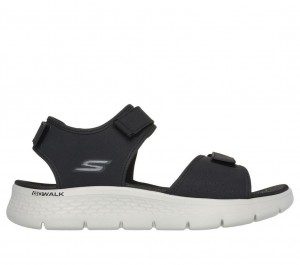 Black Skechers Go Walk Flex - Antigua Beach Men's Sandals | PYDI-76851