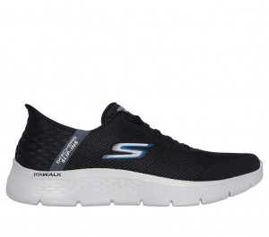 Black Skechers Go Walk Flex - Hands Up Men's Slip On | FHAJ-09273