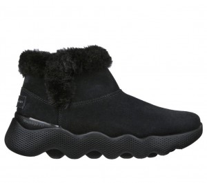 Black Skechers Go Walk Massage Fit Boot - Winter Dreams Women's Boots | LRIP-61243