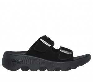 Black Skechers Go Walk Massage Fit - Immerse Women's Sandals | RBWG-03425