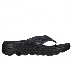 Black Skechers Go Walk Massage Fit - Pure Bliss Women's Sandals | JNTE-07356