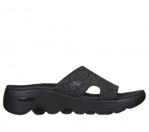 Black Skechers Go Walk Massage Fit - Sweet Talk Women's Sandals | DXCR-25869