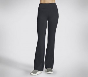 Black Skechers Go Walk Shine Fl Hw Flare Women's Pants | EWNA-34196