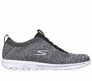 Black Skechers Go Walk Travel - Radiant Moon Women's Slip On | XDIU-76294