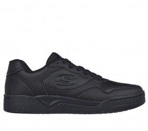 Black Skechers Koopa Court - Volley Low Varsity Men's Walking Shoes | CAFL-30941