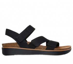 Black Skechers Lifted Comfort Women's Sandals | KMAF-69507