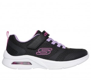 Black Skechers Microspec Max - Racer Gal Girls' Sneakers | ROMJ-91520