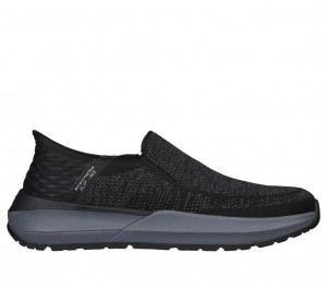 Black Skechers Neville - Rovelo Men's Slip On | YAKH-17036