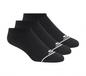 Black Skechers No Show Premium Basic - 3 Pack Women's Socks | BERX-62807